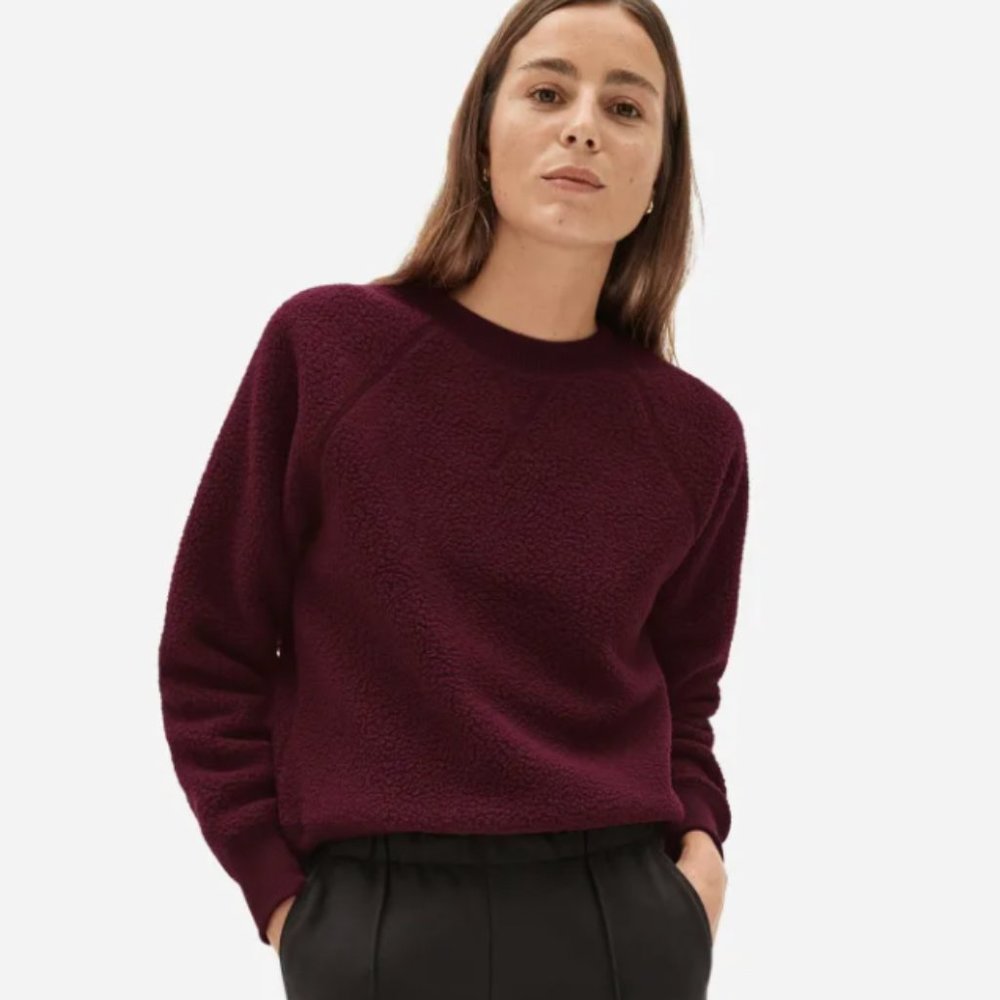 Everlane ReNew Fleece Sweatshirt in Oxblood